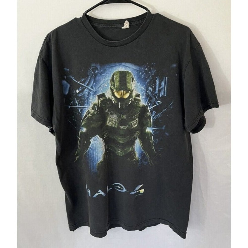 Halo 4 T-shirt Microsoft 2012 Black Men’s Size Large Xbox Master Chief Shirt